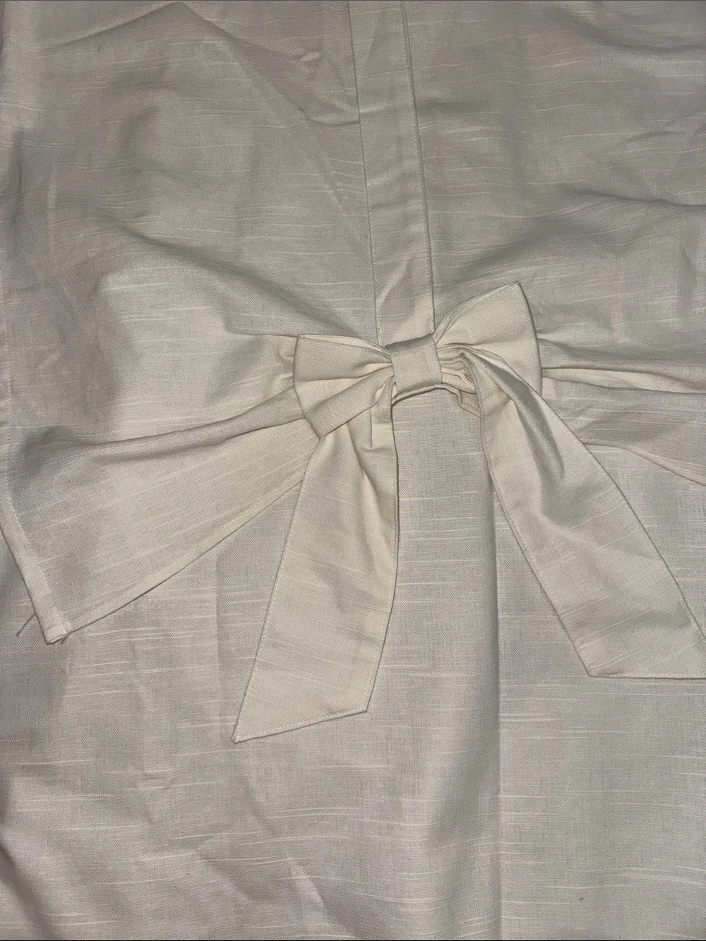 Pottery Barn Kids Evelyn Linen Blend Bow Valance Blackout Curtain 2 panels beige